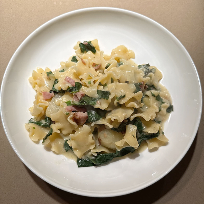 Alpine Etto Reginette with Swiss Chard, Potato, Ham and Taleggio